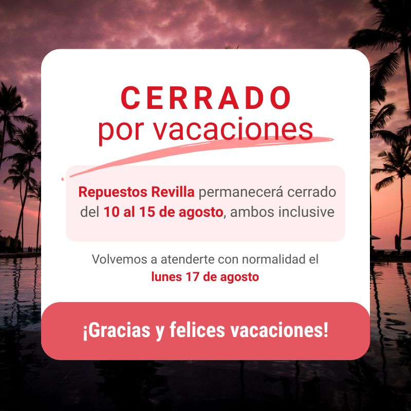 Repuestos Revilla - Cerrado por vacaciones